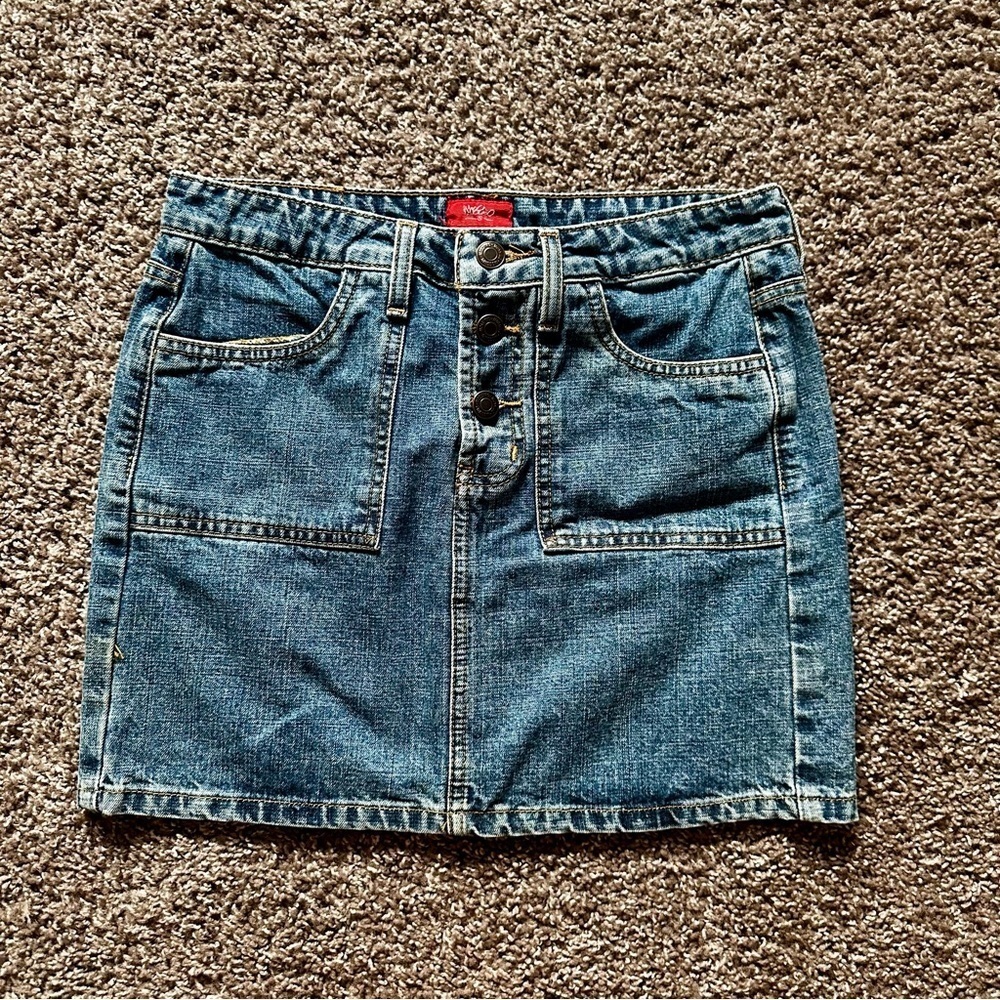 Vintage Y2K Mossimo Button Fly Denim Mini Skirt